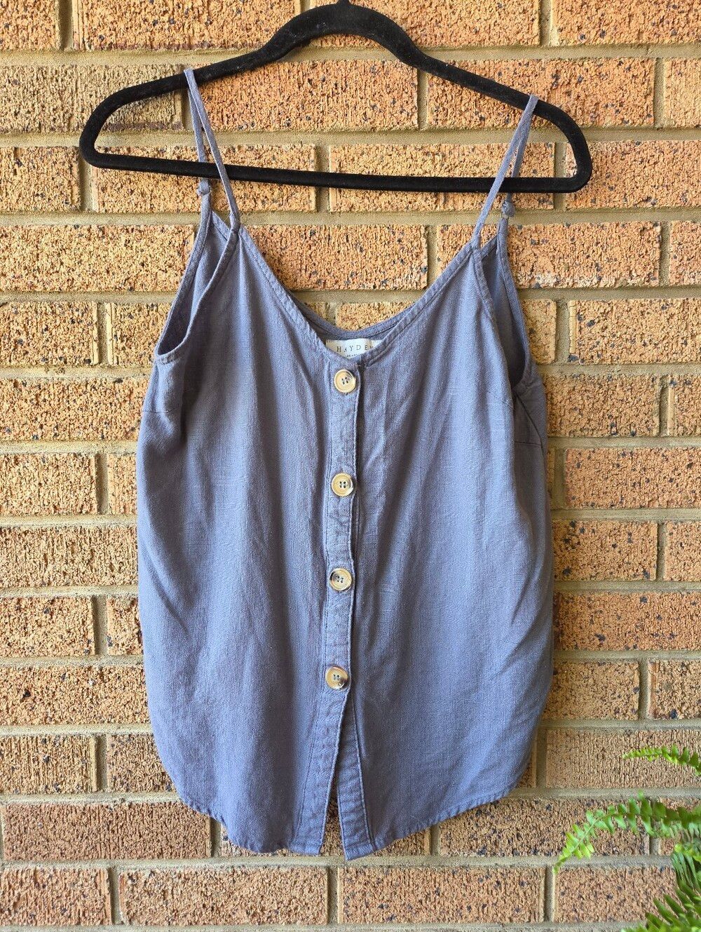 HAYDEN LA Slate Blue Button-Front Cami Top | Medium